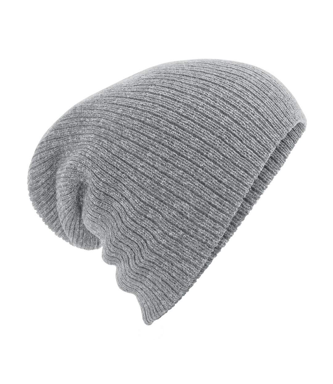 Beechfield Unisex Heavy Gauge Slouch Beanie (Heather Grey) - UTRW7316-1
