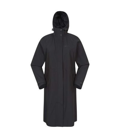 Womens/ladies jade waterproof lightweight long raincoat black Animal