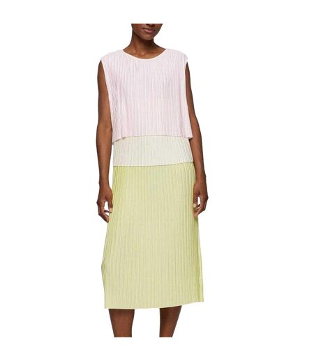 Womens/ladies Emanis Midi Dress Pink White Green Boss