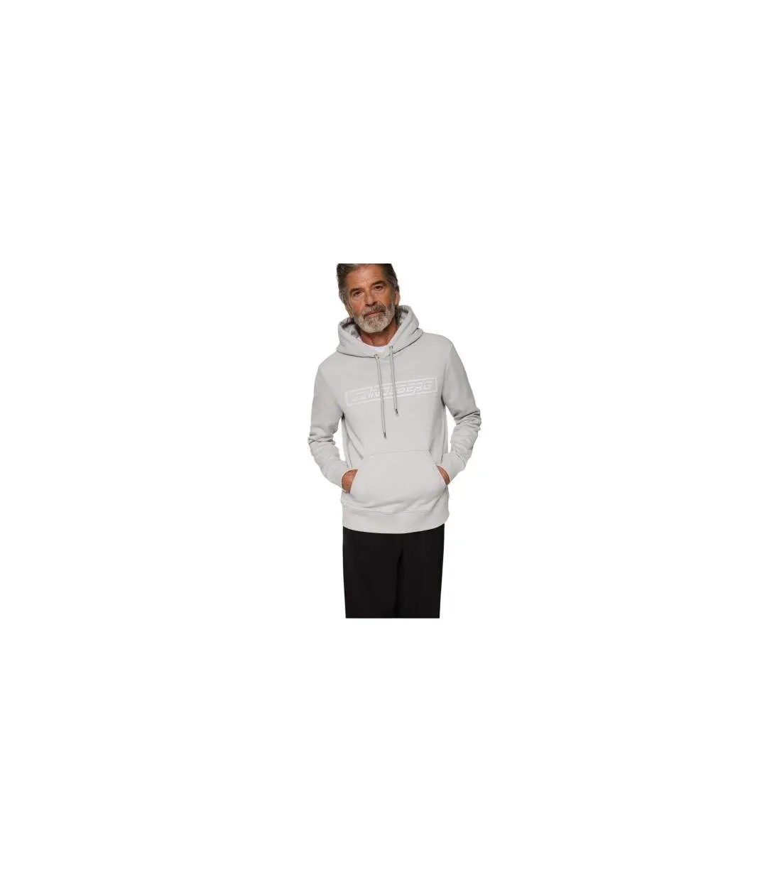 Mens Edgewood Drawstring Hoodie High Rise Grey J.Lindeberg-1