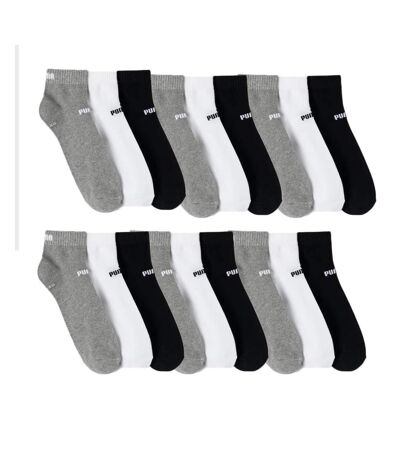 3x paires de chaussettes blanches/grises homme puma elements - 35/38