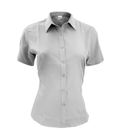 Henbury Womens/Ladies Wicking Anti-bacterial Short Sleeve Work Shirt (White)