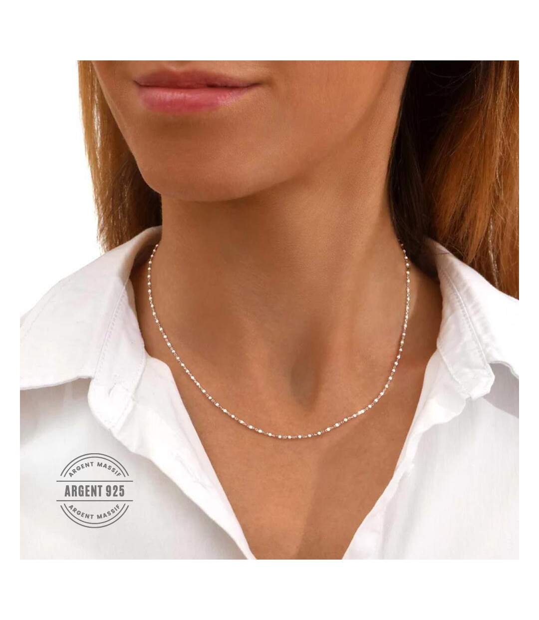 Collier Blanc Femme Clio Blue Mimi Argent - Taille unique