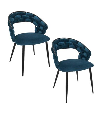 Lot de 2 chaises assise tressée LUND