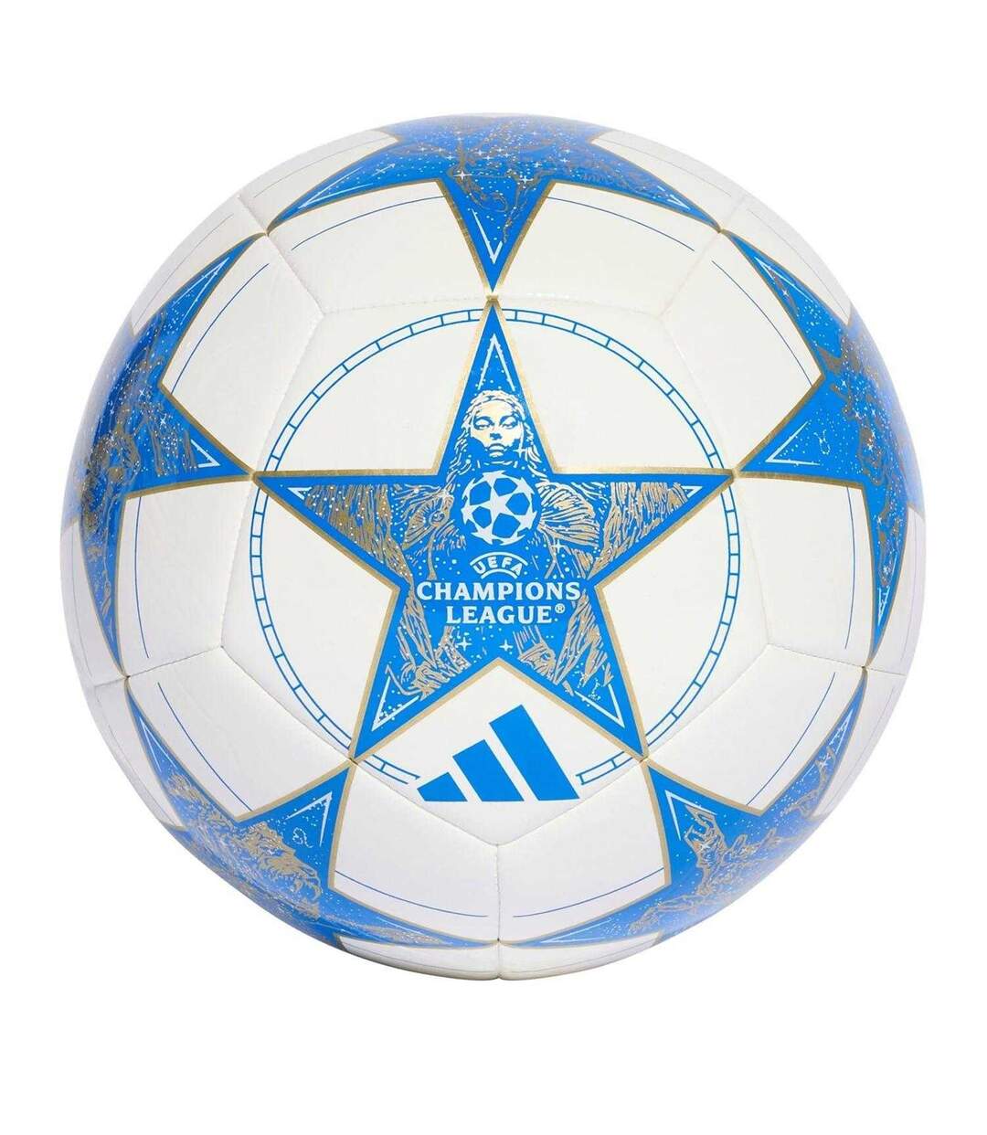 Ballon De Foot Motif/style Ligue Des Champions De L´uefa Taille 4 Blanc Bleu Adidas-1