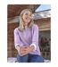 Womens/ladies Classic Lambswool V Neck Jumper Lilac WoolOvers-1