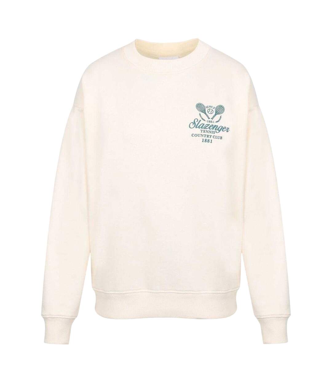 Mens Embroidered Logo Sweatshirt White Slazenger-2