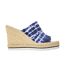 Womens/ladies Tie Dye Wedge Sandals Blue Toms-1
