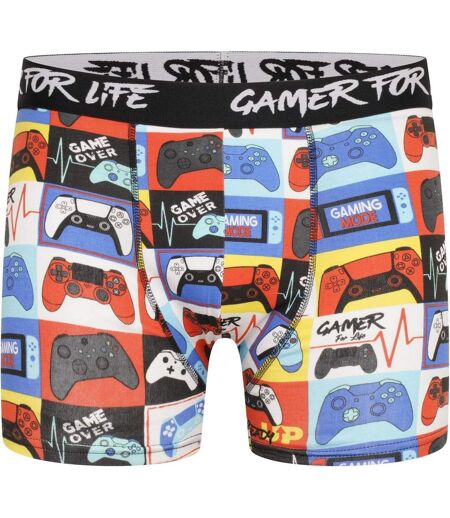 Boxer Motif/style Manette Gamer For Life Homme Bleu Marine Orange Gris Clair Bleu Gris Foncé Floso