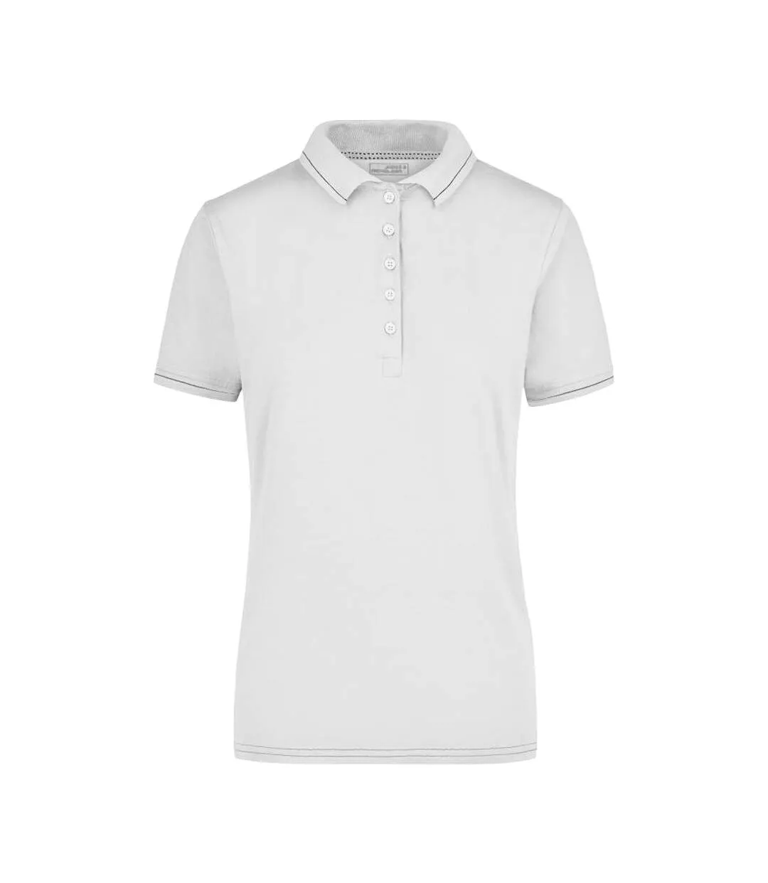 Polo Femme Blanc Noir James And Nicholson-1