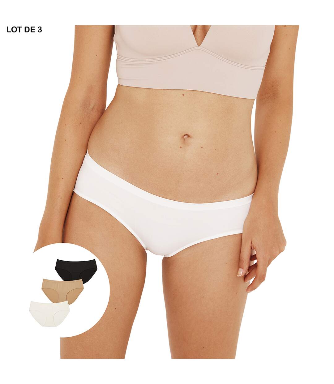 Lot de 3 slips femme Easy Sans Couture