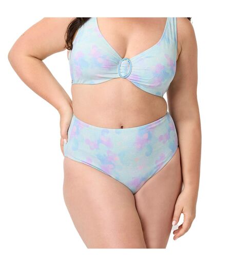 Culotte de bain taille haute bleu Brise