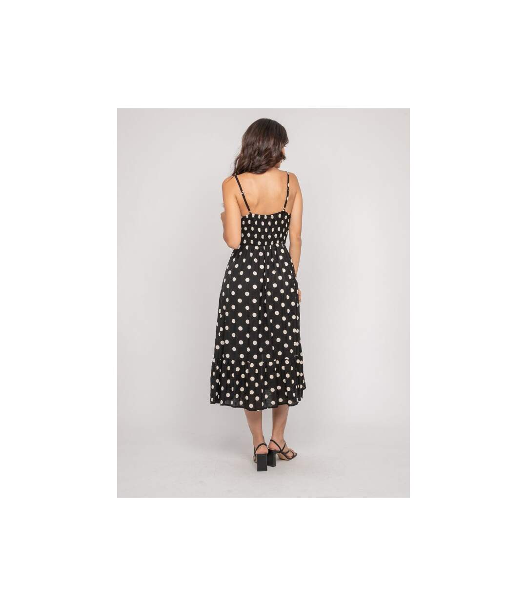 Robe longue fines bretelles motif ILOMIA - Dona X Lisa-2