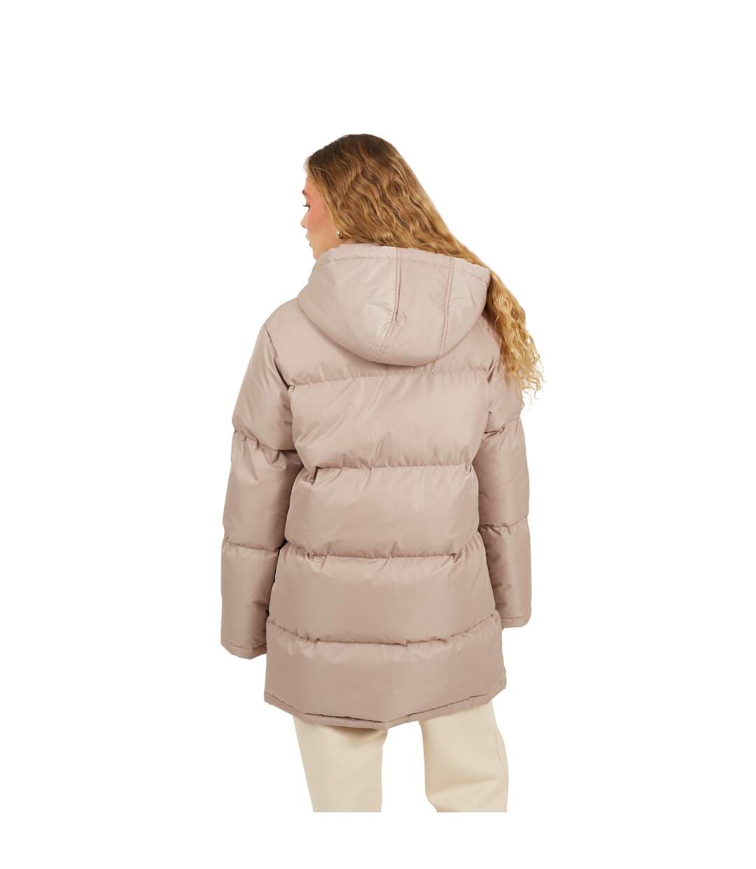 Doudoune À Capuche Motif/style Rembourré Femme Beige Gris Brave Soul-2