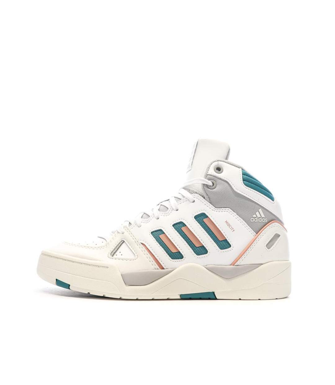 Baskets blanche/turquoise homme adidas midcity-1