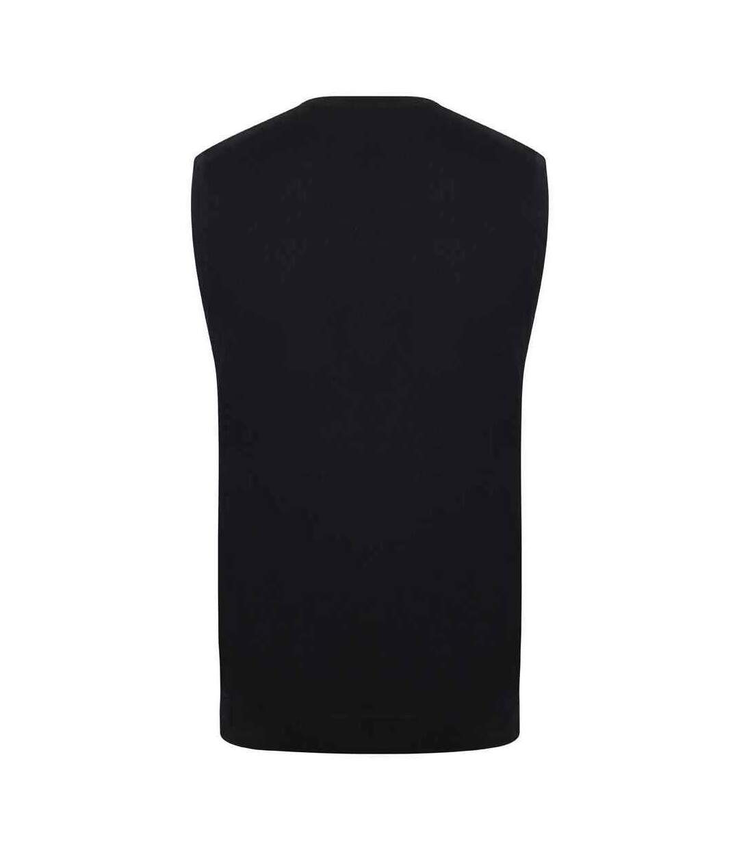 Mens cotton acrylic v neck sleeveless sweatshirt black Henbury