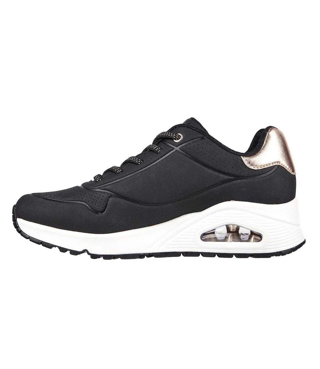 Baskets Uno Stand On Air Femme Noir Métallisé Skechers-2