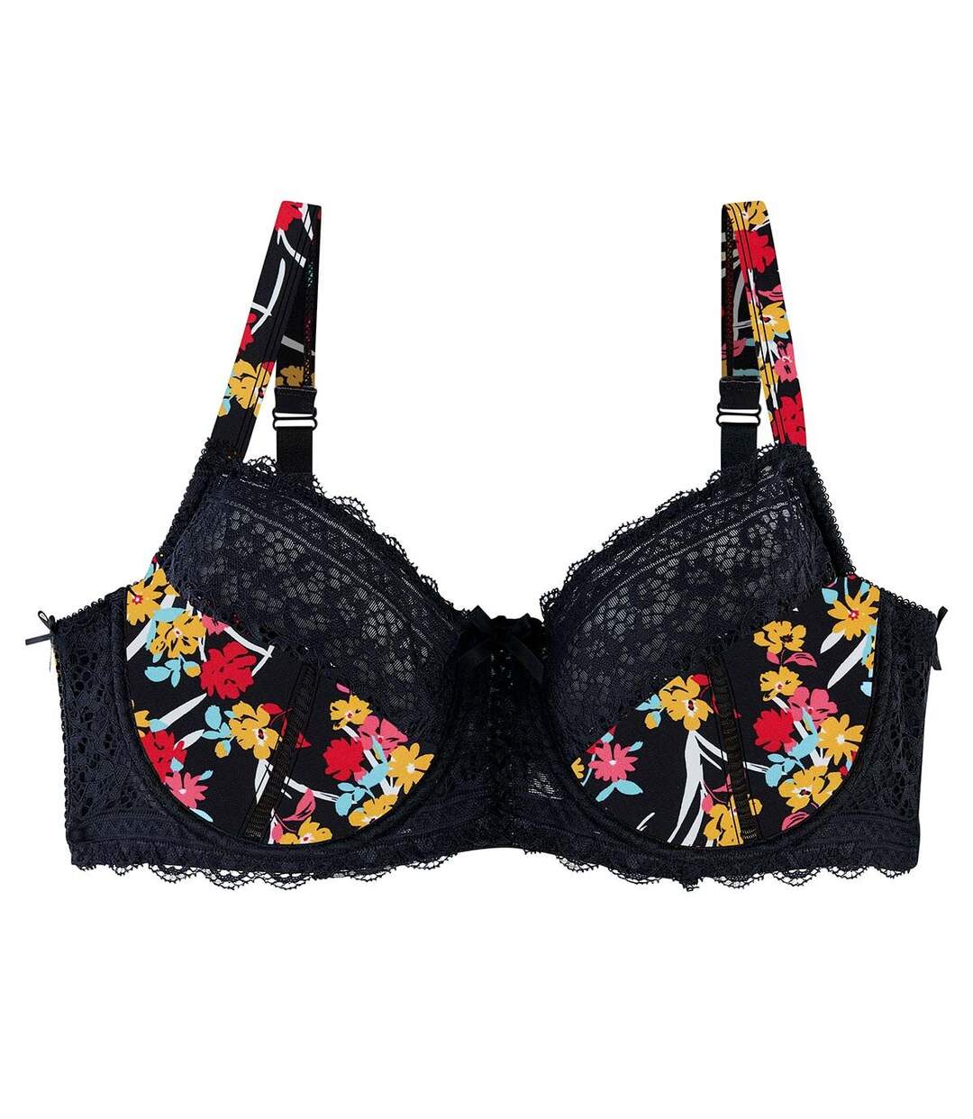 Soutien-gorge grand maintien noir/jaune Elena