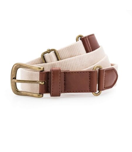 Ceinture En Simili Cuir Et Toile Homme Beige Clair Asquith & Fox