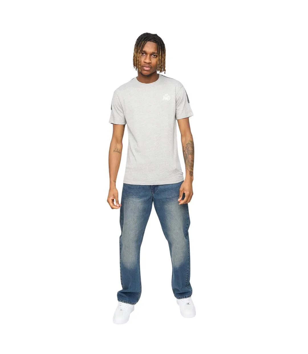 Mens Tapelny T-shirt Grey Marl Kings Will Dream-1