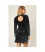 Womens/ladies sequins a-line mini dress blue Dorothy Perkins