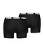 Pack Of 2  Mens Cotton Blend Boxer Briefs  Black White Puma-2