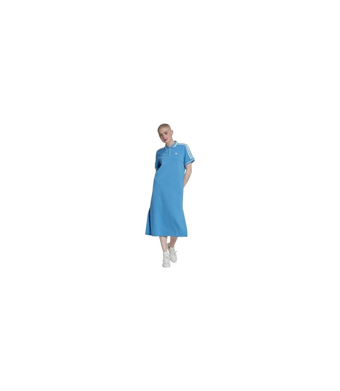 Robe T-shirt Motif/style À Col Femme Bleu Adidas-1