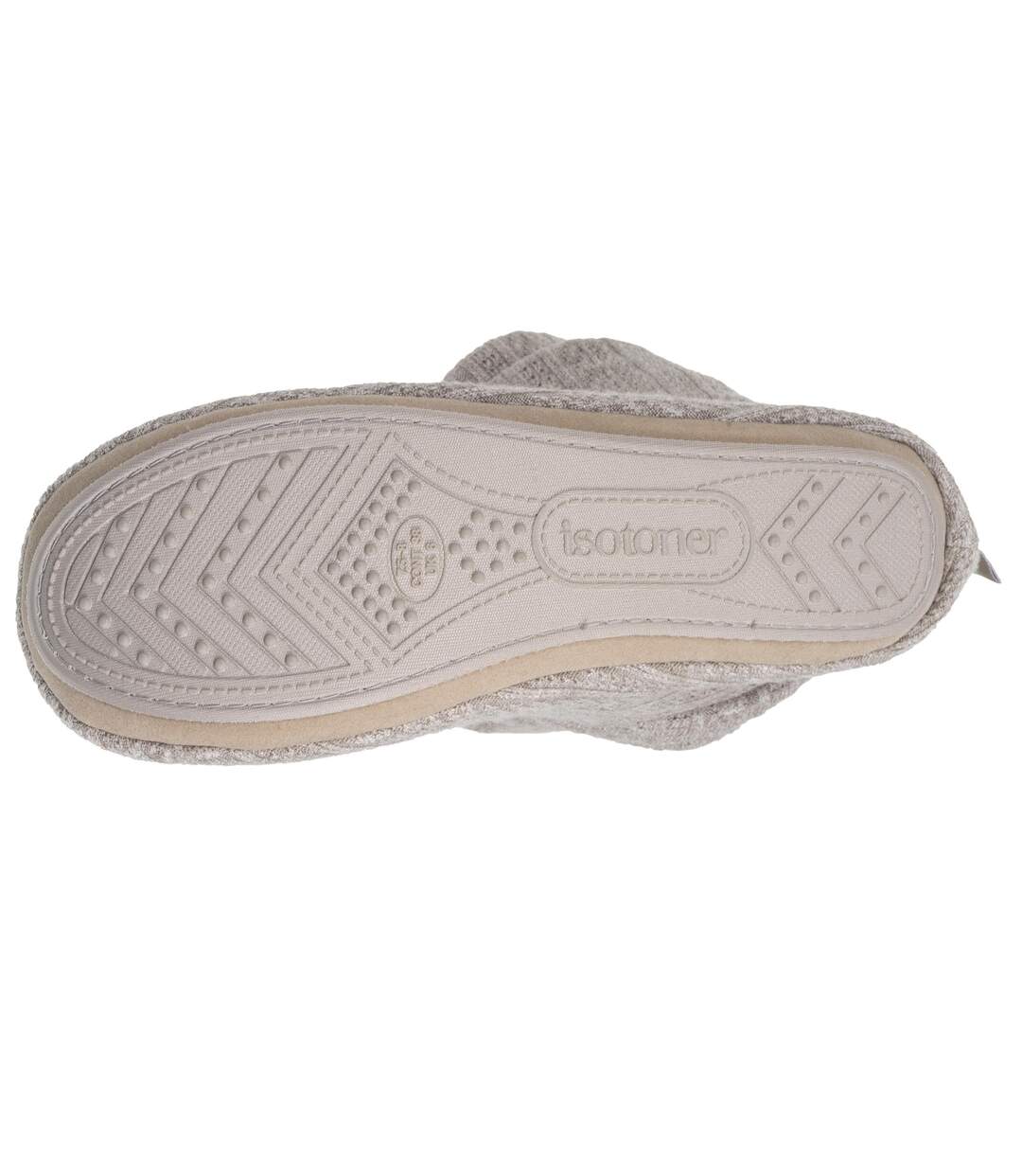 Isotoner Chaussons Bottillons femme tricot et nœud satin-5