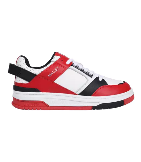 Baskets Compton Homme Blanc Rouge Mallet