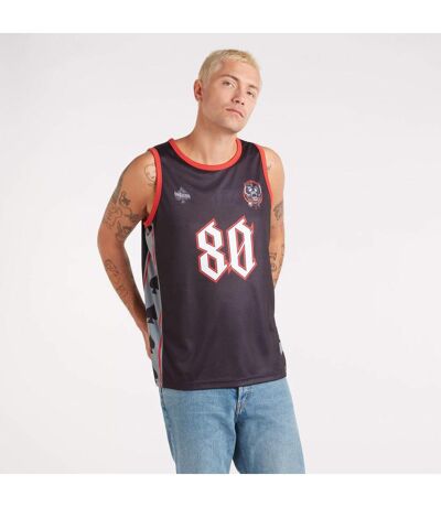 Amplified Mens Live To Win Motorhead Basketball Jersey (Charcoal)