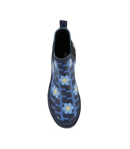 Womens/ladies Orla Kiely Daisy Wellington Boots Blue Regatta