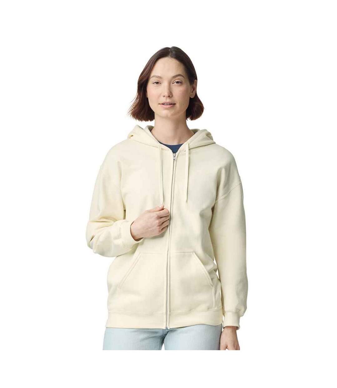 Veste À Capuche Softstyle Adulte Blanc Cassé Gildan-3