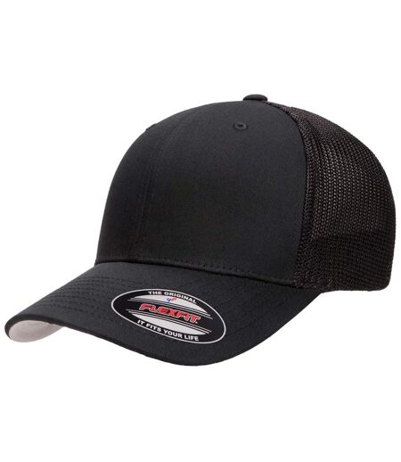 Casquette Trucker Motif/style Maille Noir Flexfit