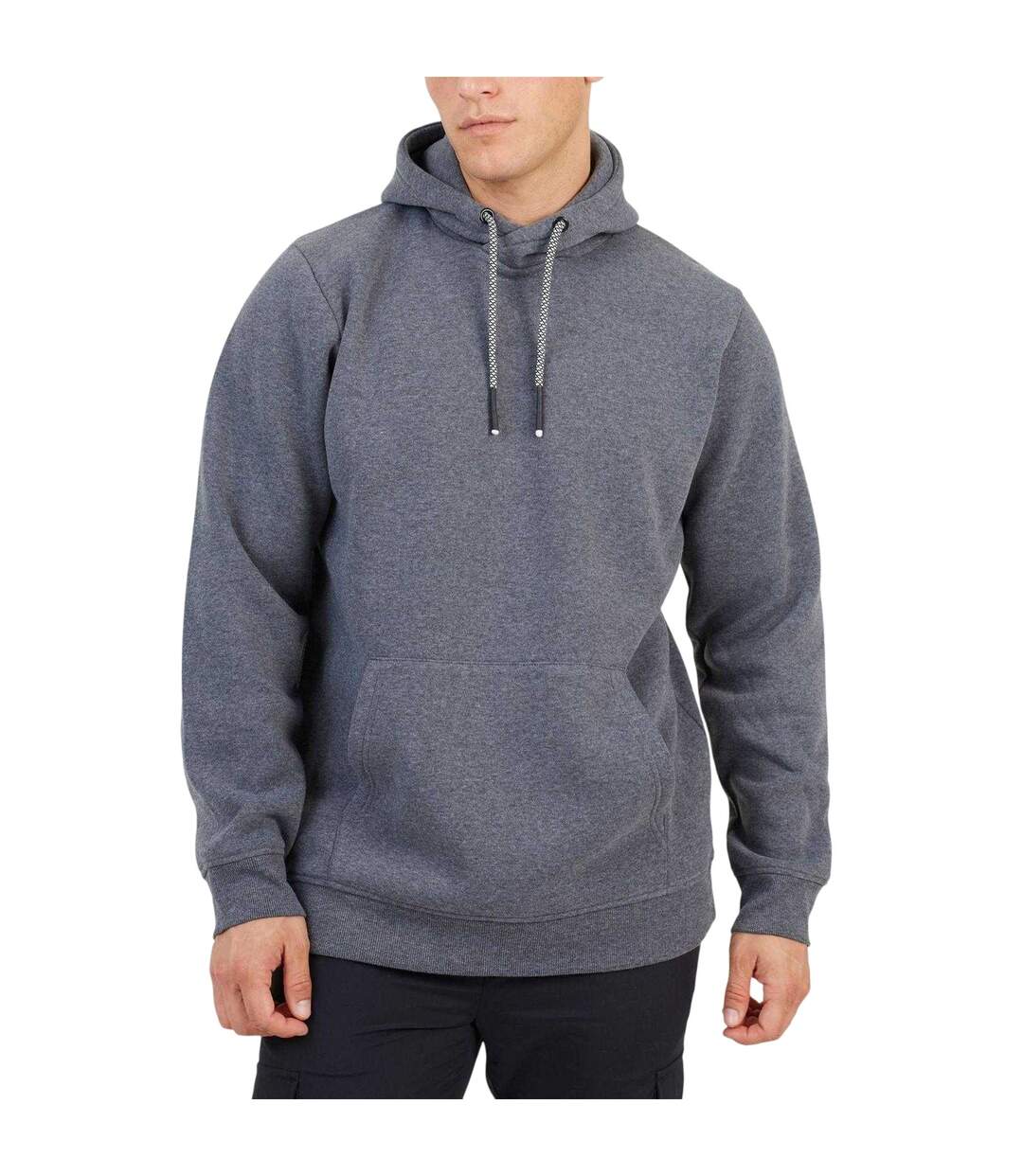 Mens Pullover Hoodie Charcoal Marl Brave Soul-2