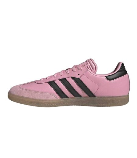 Womens/ladies Messi Leather Trainers Pink Black Gum Adidas