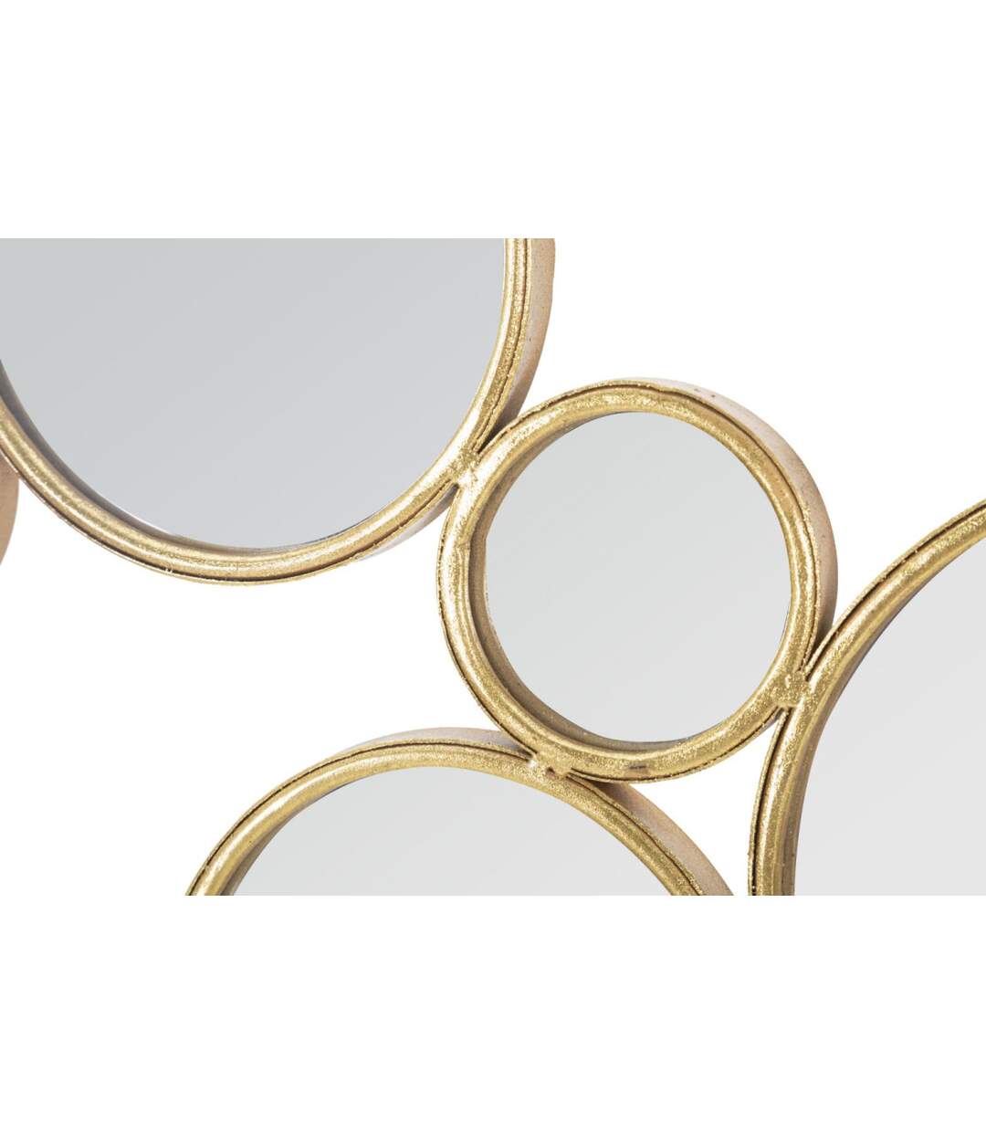 Décoration Murale en Métal Miroirs Ronds 100cm Or-4