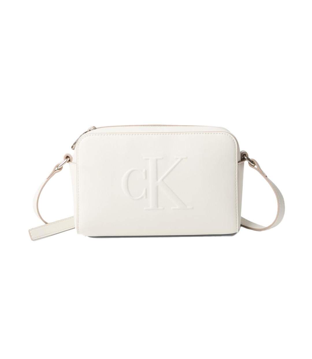 Sac bandoulière blanc femme calvin klein jeans sculpted camera - taille unique-1