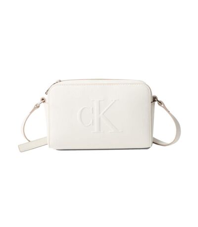 Sac bandoulière blanc femme calvin klein jeans sculpted camera - taille unique