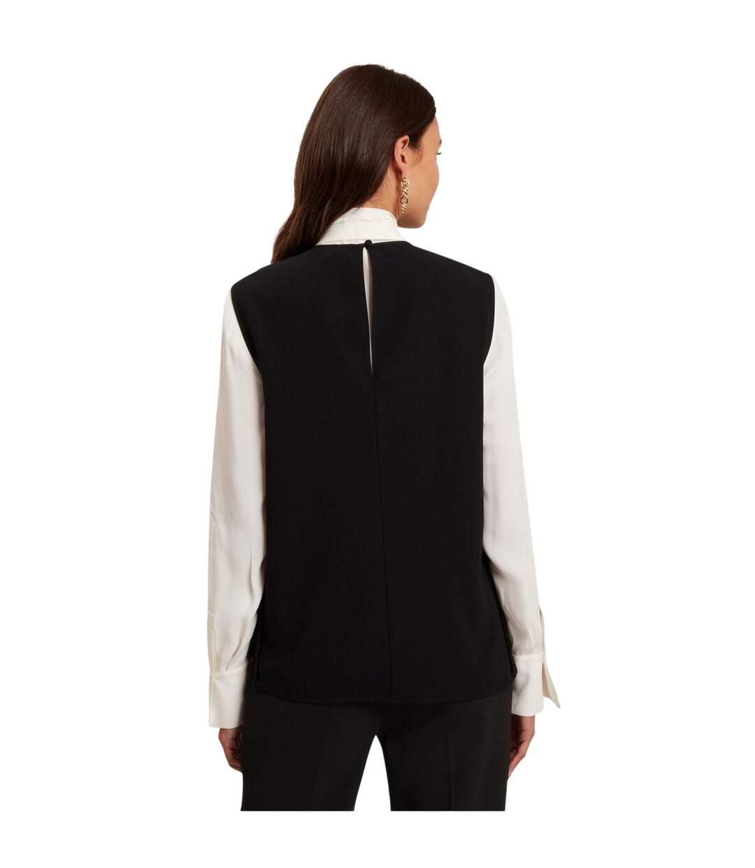 Womens/ladies Plain Sleeveless Shirt Black Ted Baker-3