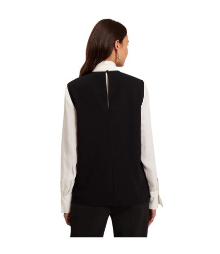 Womens/ladies Plain Sleeveless Shirt Black Ted Baker