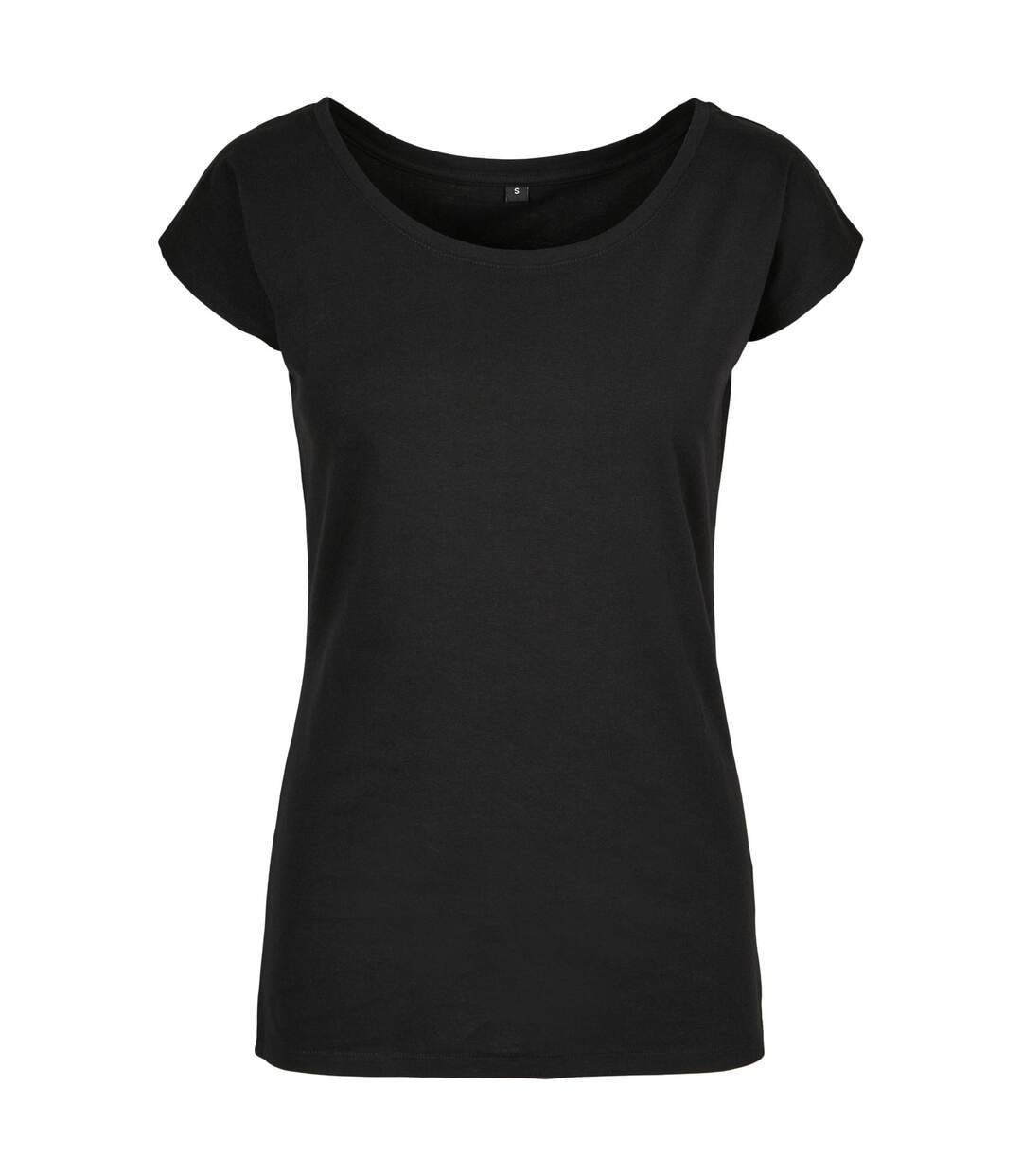 T-shirt À Col Large Pour Femme/femme Noir Build Your Brand-1