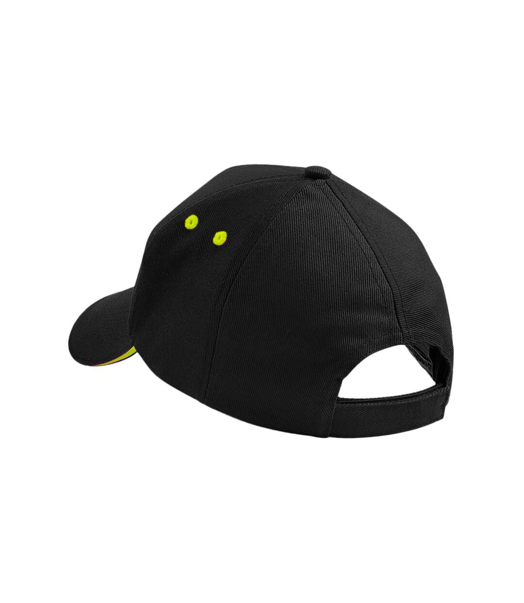 Lot de 2  Casquette adulte unisexe noir/vert citron Beechfield-2