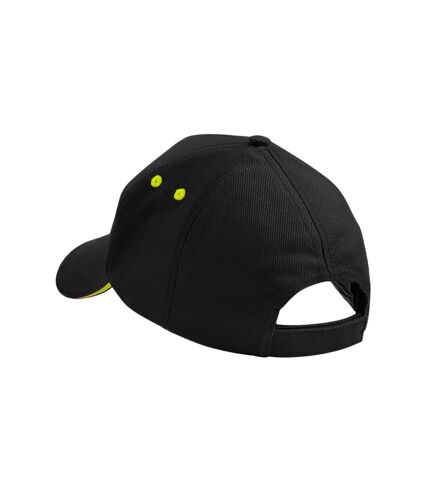 Lot de 2  Casquette adulte unisexe noir/vert citron Beechfield