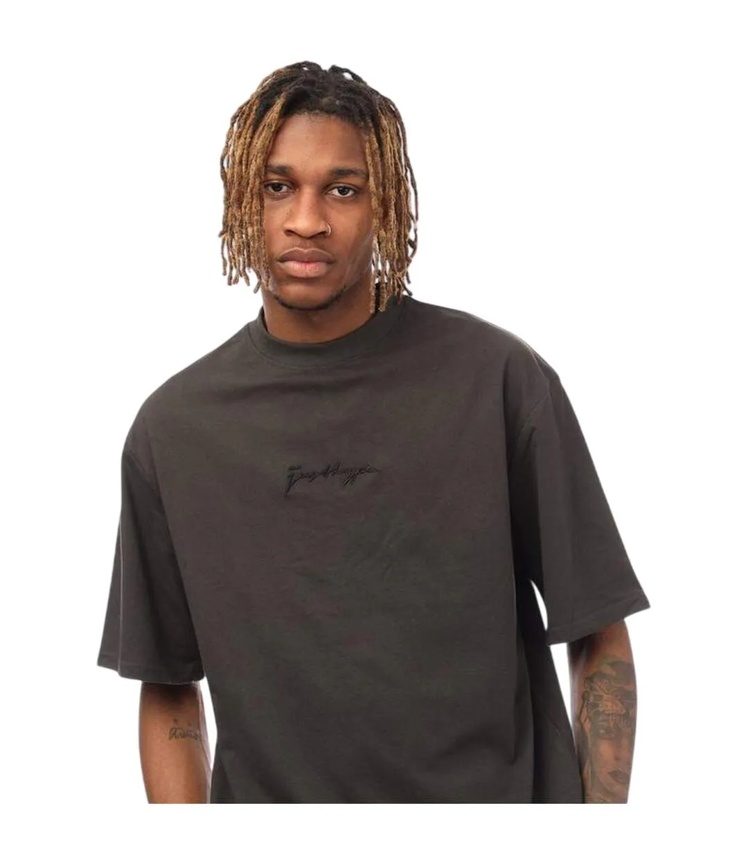T-shirt Motif/style Signature Homme Noir Hype-4