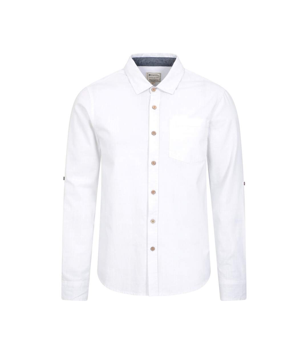 Mens coconut textured long-sleeved shirt white Mountain Warehouse-1