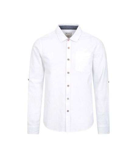 Mens coconut textured long-sleeved shirt white Mountain Warehouse