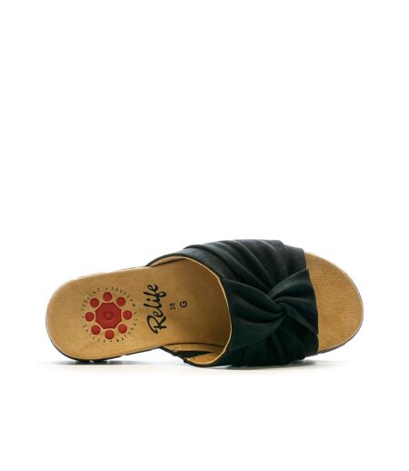 Sandales noir  femme relife lizar
