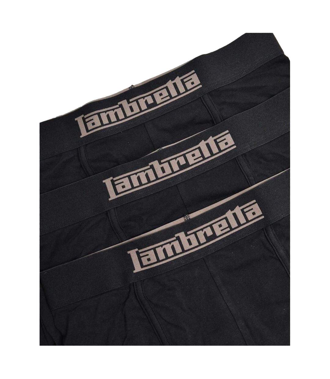 Lot De 3  Boxers Motif/style Logo Homme Noir Lambretta-2