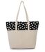 +++ FDS 080523 +++ sac shopping en coton - motifs pois - KI0286 - beige - noir - blanc