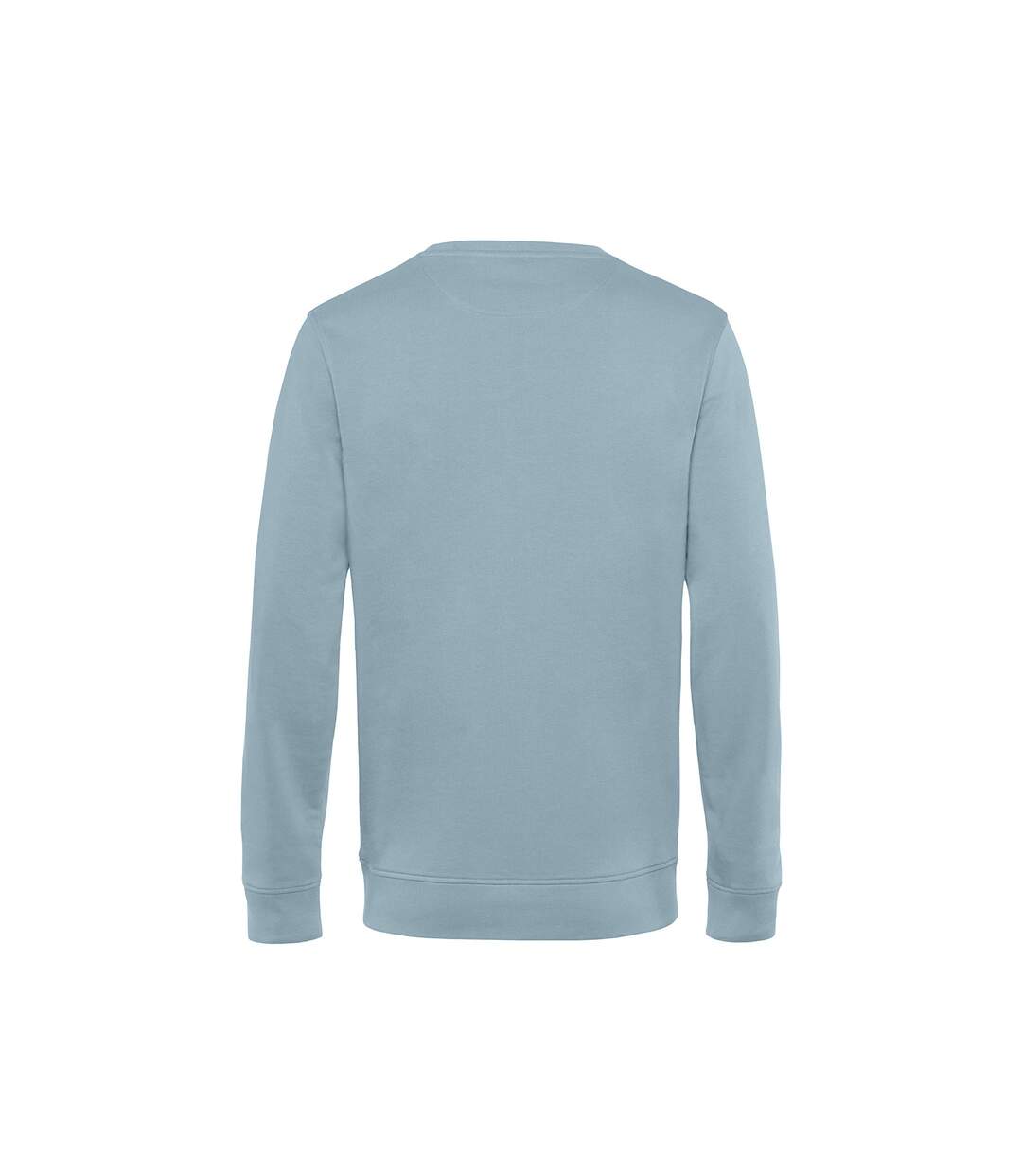 Mens organic crew neck sweat blue fog B&C